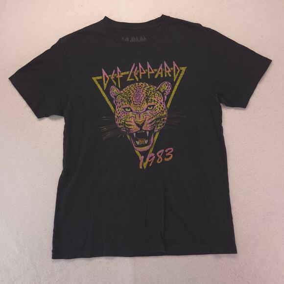 Def Leppard Band Graphic Crew Neck T Shirt Adult Mens Size Medium M Black - Picture 2 of 9